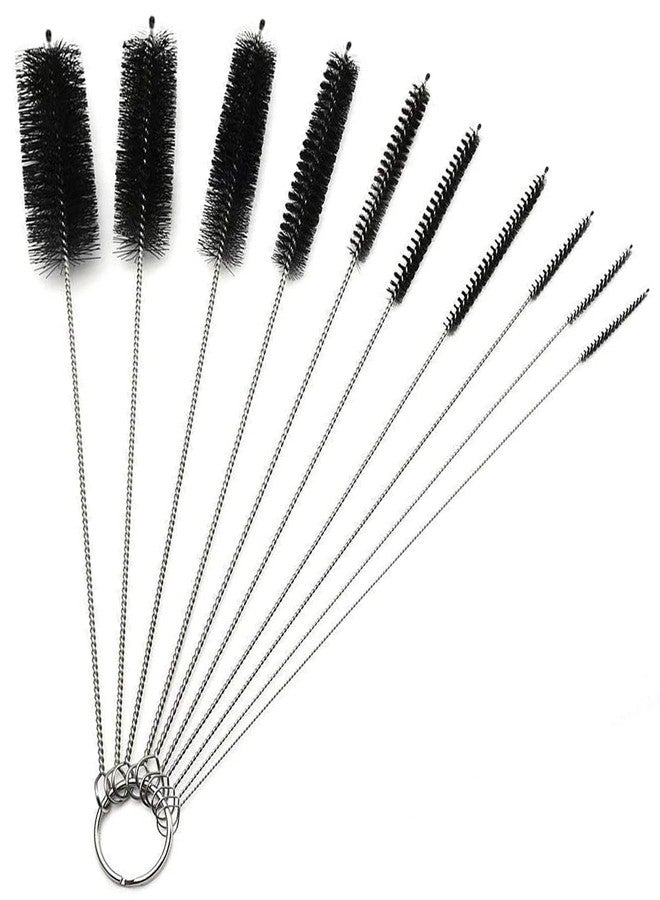 CIDYAUST Long Straw Brush, Straw Brush Set 10 Pack, Straw Brush for Tumbler, Sippy Cup, Water Bottle and Hummingbird Feeders.(Black) - Image 1